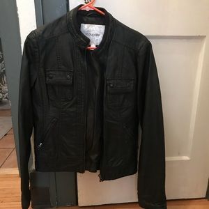 Black leather jacket